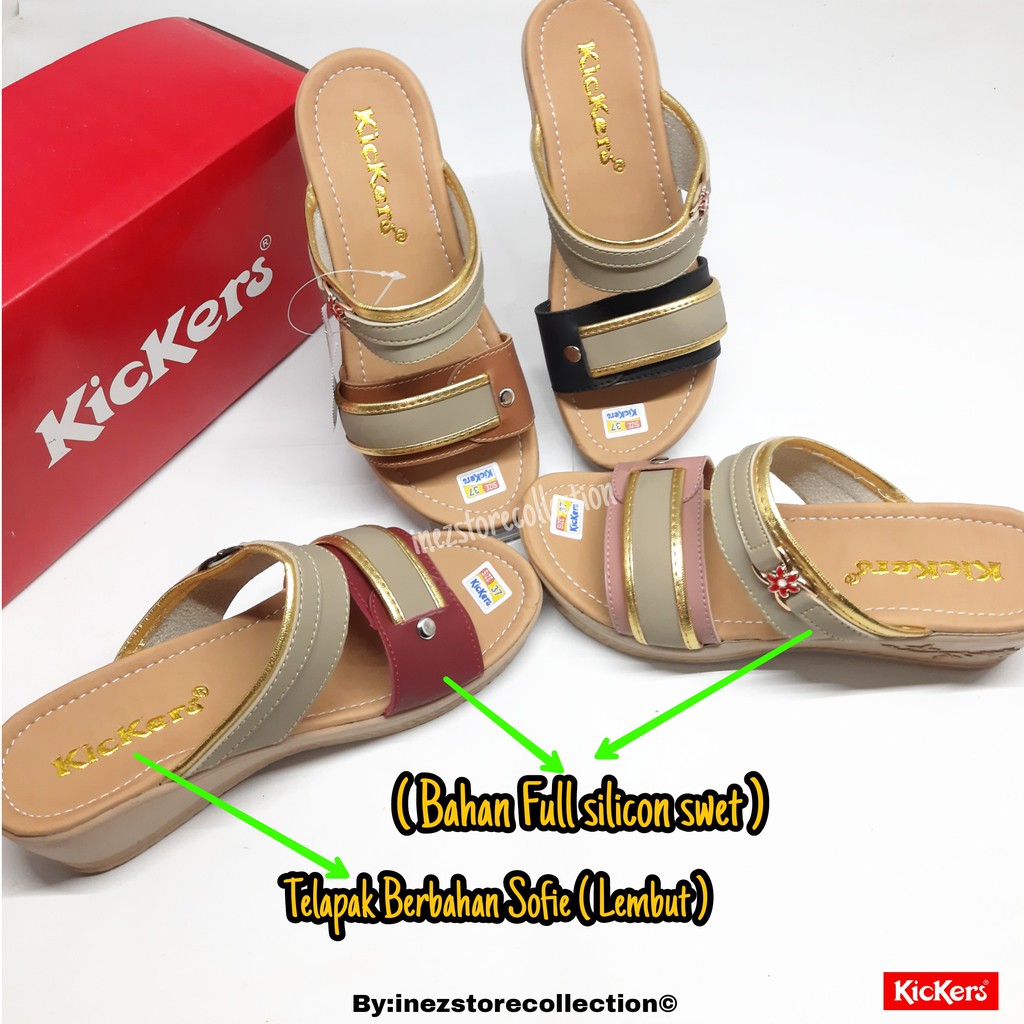 WEDGES SANDAL WANITA KICKERS ELEGAN KODE SLP014 MURAH HARGA GROSIR