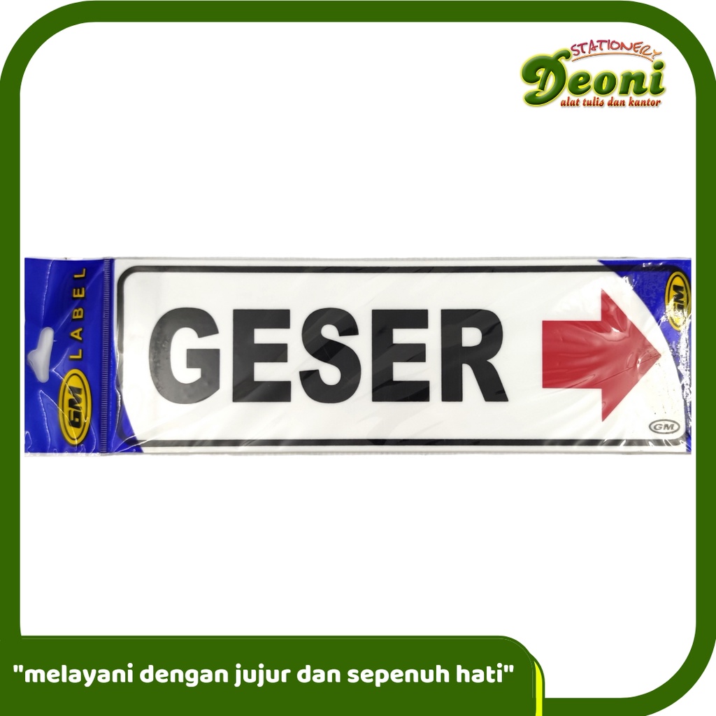 

GM LABEL Akrilik 10 X 30cm - GESER arah Kanan