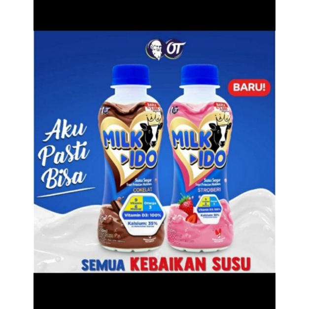 

Susu Milkido UHT 200 ml Isi 12 Botol