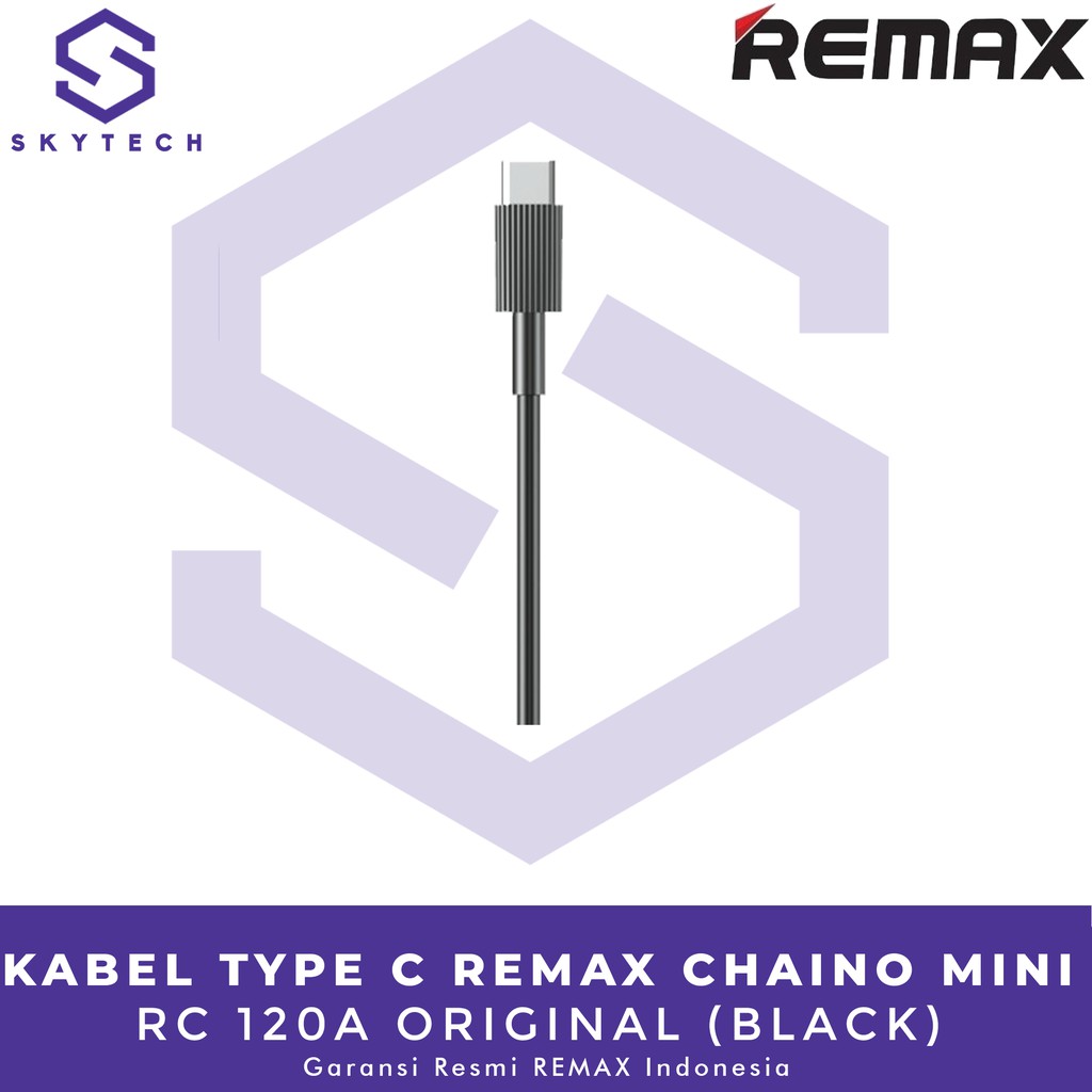 KABEL TYPE C REMAX CHAINO MINI 0,3M BLACK RC 120A ORIGINAL GARANSI RESMI