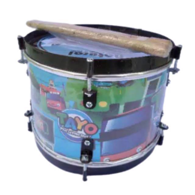 (BISA COD) MAINAN EDUKATIF DRUM BAND ANAK + STICK DRUMB 21x15 cm MOTIF KARAKTER KARTUN LUCU