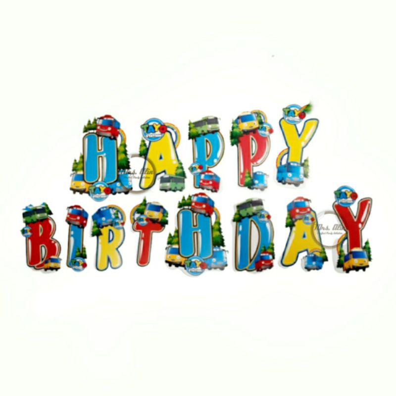 Dekorasi Pesta Tayo / Banner Bentuk / Bunting Flag / Banner Karakter / Banner Happy Birthday / Banne