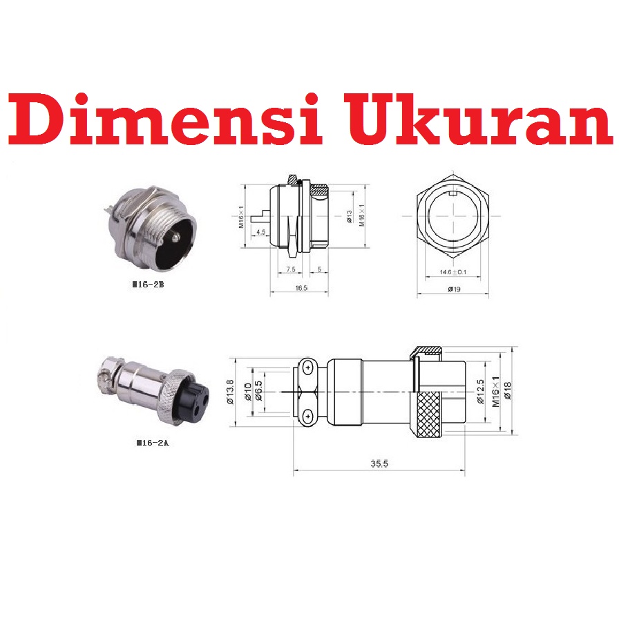 [HAEBOT] Jack Konektor Connector CB 2 3 4 5 6 7 8 Pin Male Female GX16 16mm Plug Socket Aviation CNC Panel Kontrol Colokan Sinyal
