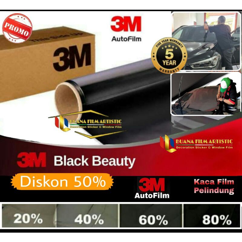 Kaca Film 3M/Kaca Film Mobil 3M/Black Beauty/Kaca Film Hitam/Promo Kaca Film 3M Type Black Beauty
