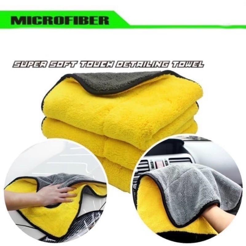 KAIN LAP MOBIL MICROFIBER LEMBUT TEBAL ANTI LECET SERBAGUNA 30x30CM