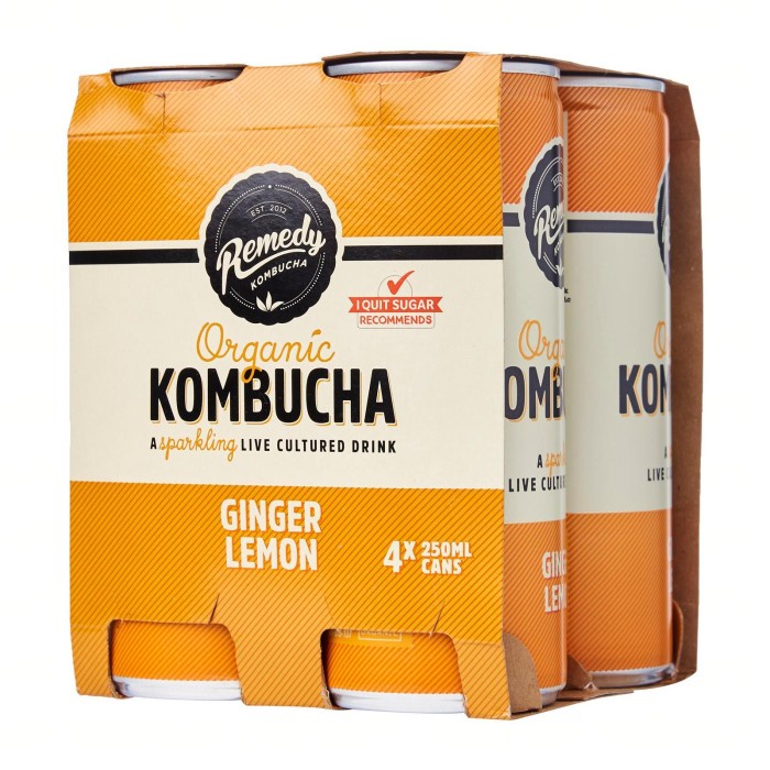 

Remedy Organic Kombucha Ginger Lemon 4X250Ml