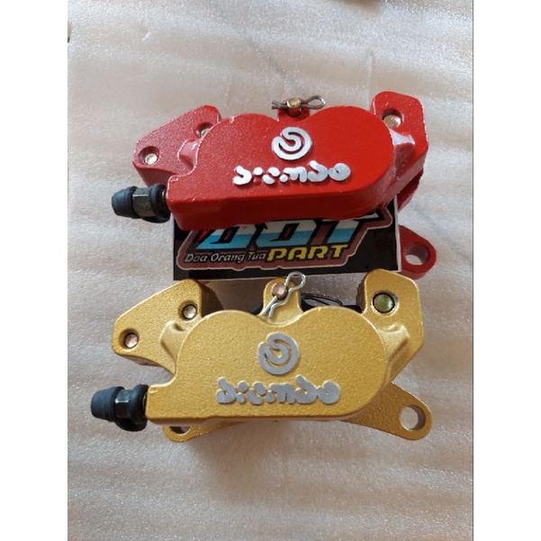 Kaliper 4 Piston Brembo ( MINI ) Gold & Red Belum dengan Breketnya.