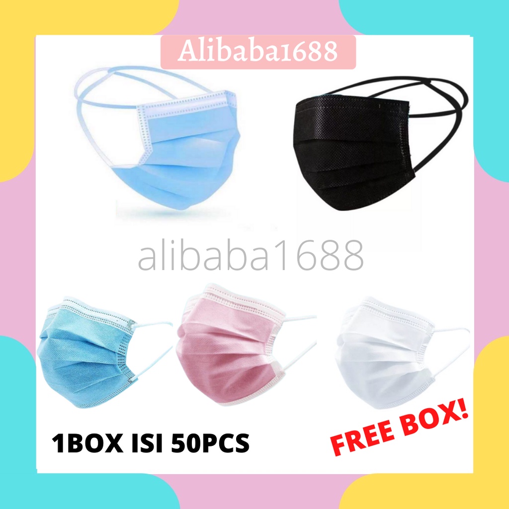 MASKER HIJAB / NONHIJAB MASKER 3PLY DISPOSABLE FACE MASK Masker Headloop ALADDIN88