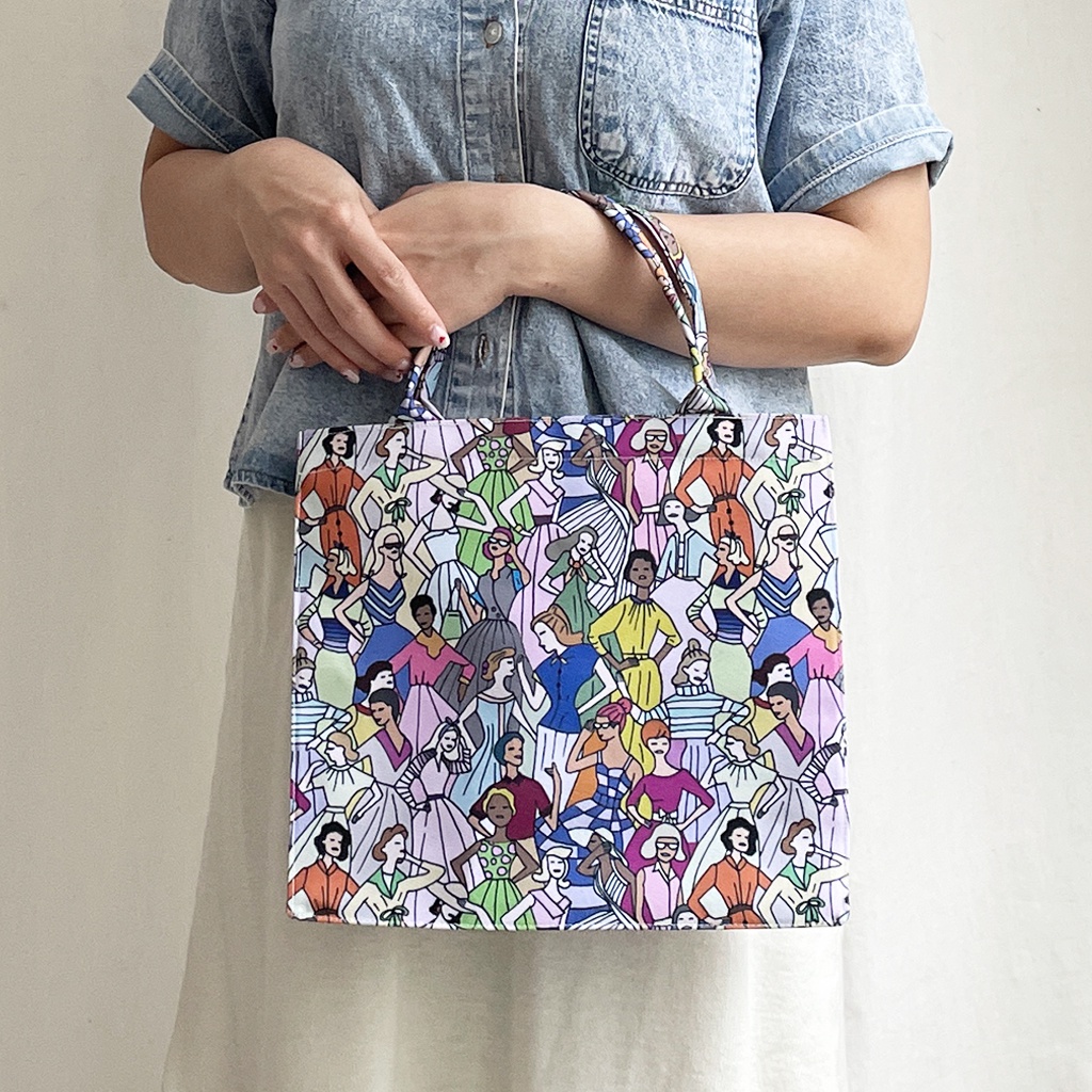 Toteyama - Tas Tote Small Library - Warna-Warni