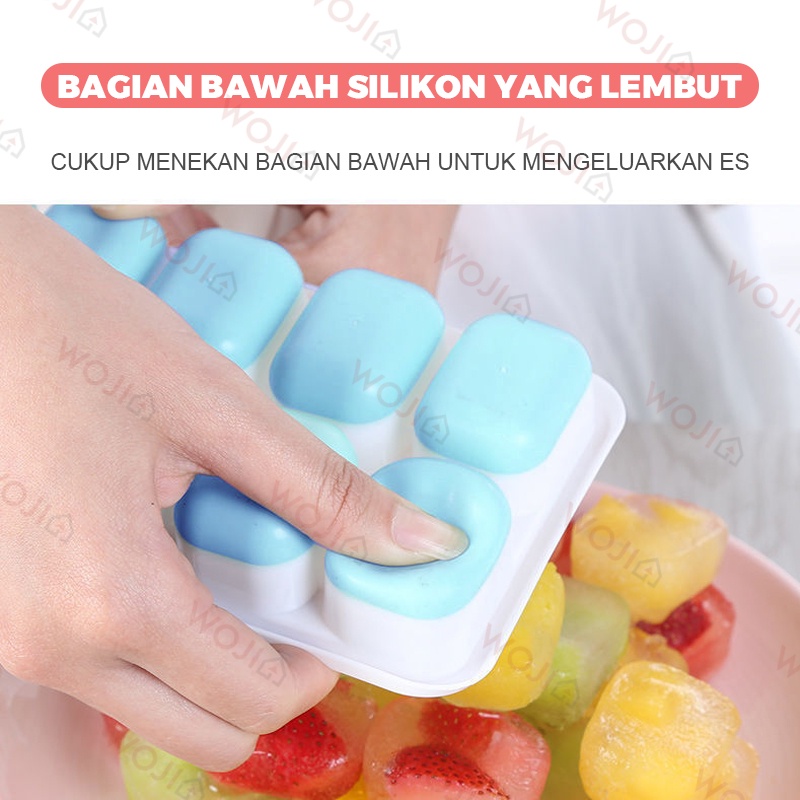 Cetakan Tempat Es Batu 14 Kotak Silikon Tutup Ice Cube Tray Silicone