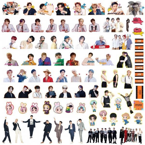 85 Lembar Stiker Kpop BTS Bangtan Boys Permision to Dance Album Untuk Koleksi Fans
