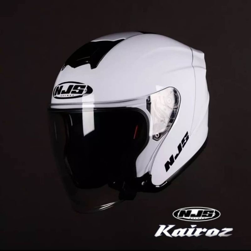 helm njs kairoz white putih glossy new