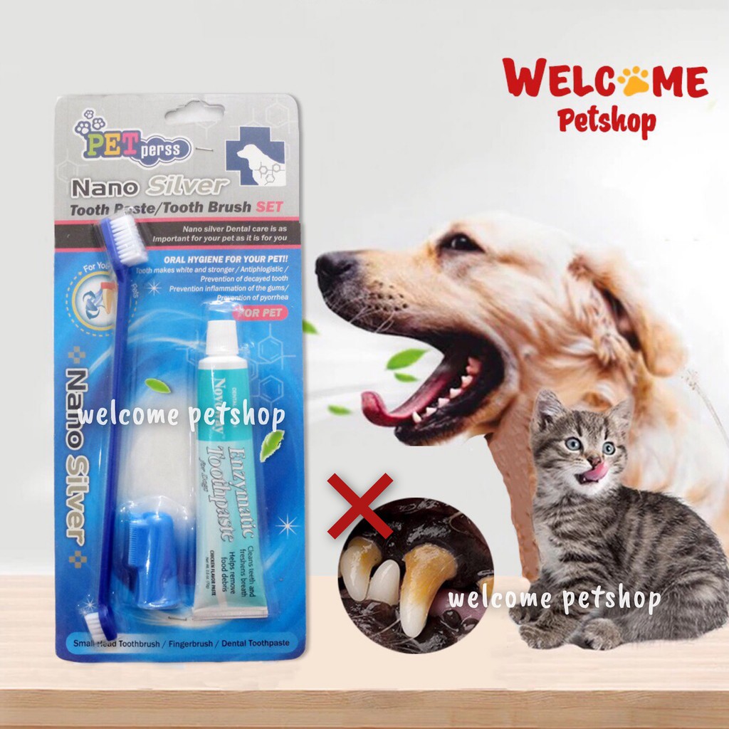 SIKAT GIGI + PASTA / ODOL GIGI KUCING ANJING - Cat Dog Toothbrush Nano