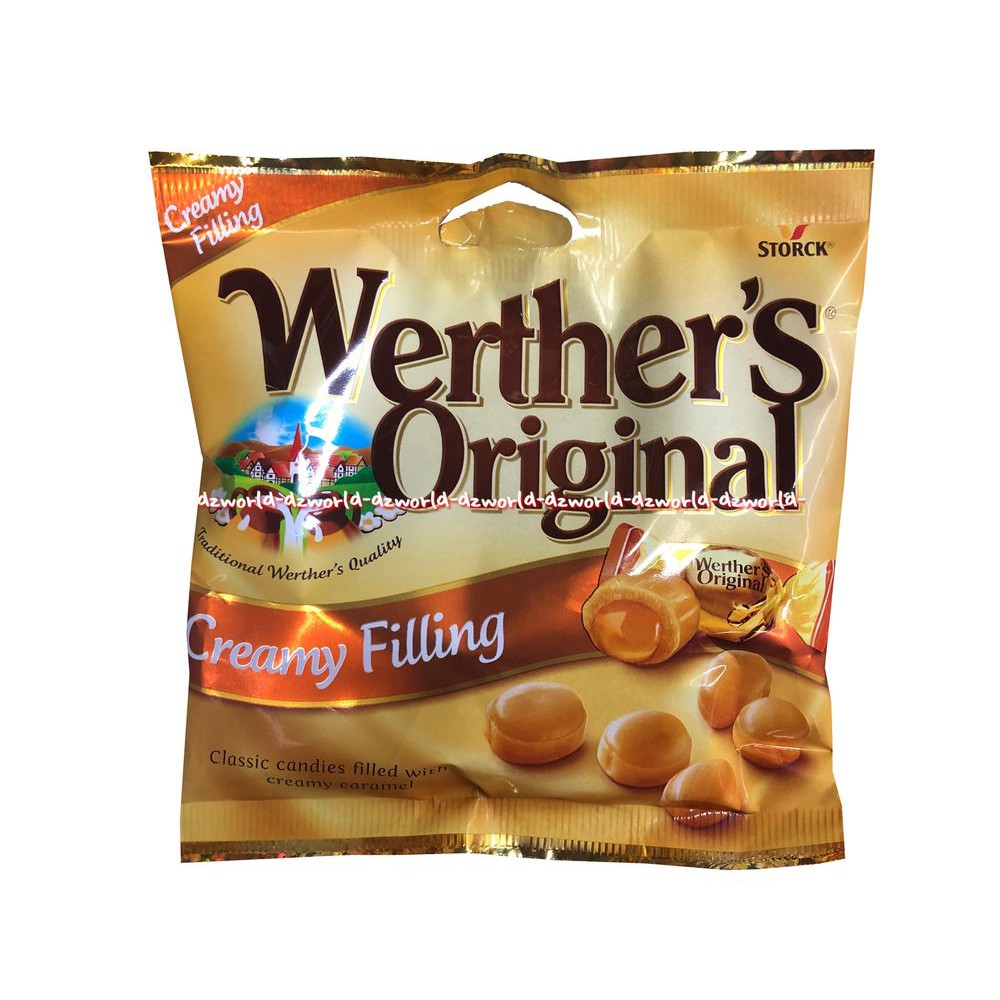 Werther's Original Creamy Filling Chewy Toffees Permen 90gr Permen Krim Karamel Werthers Wether