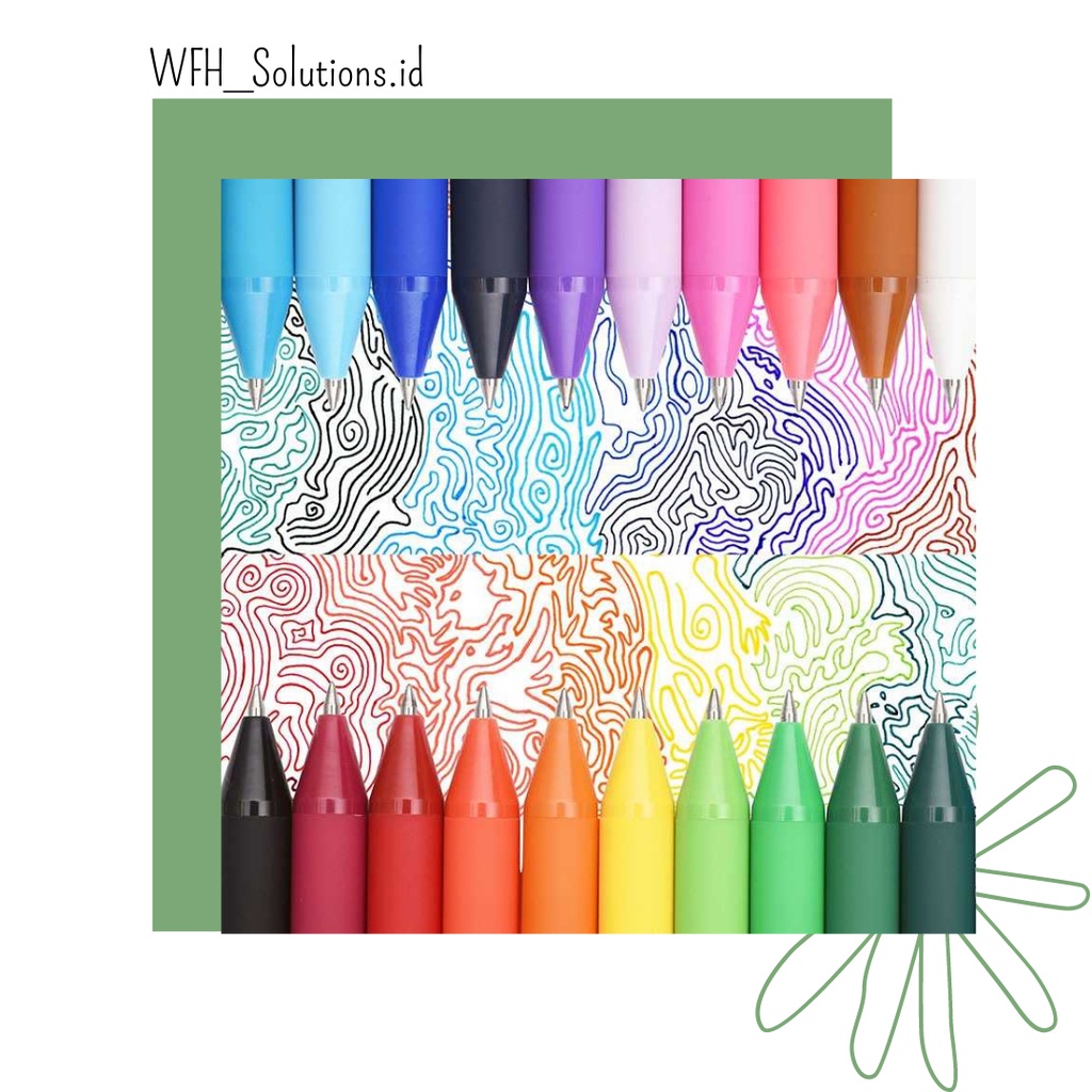 

[Bisa Bayar di Tempat] KACO PURE Candy Gel Pen Pena Pulpen Bolpoin 0.5mm 20PCS (Colorful Ink)