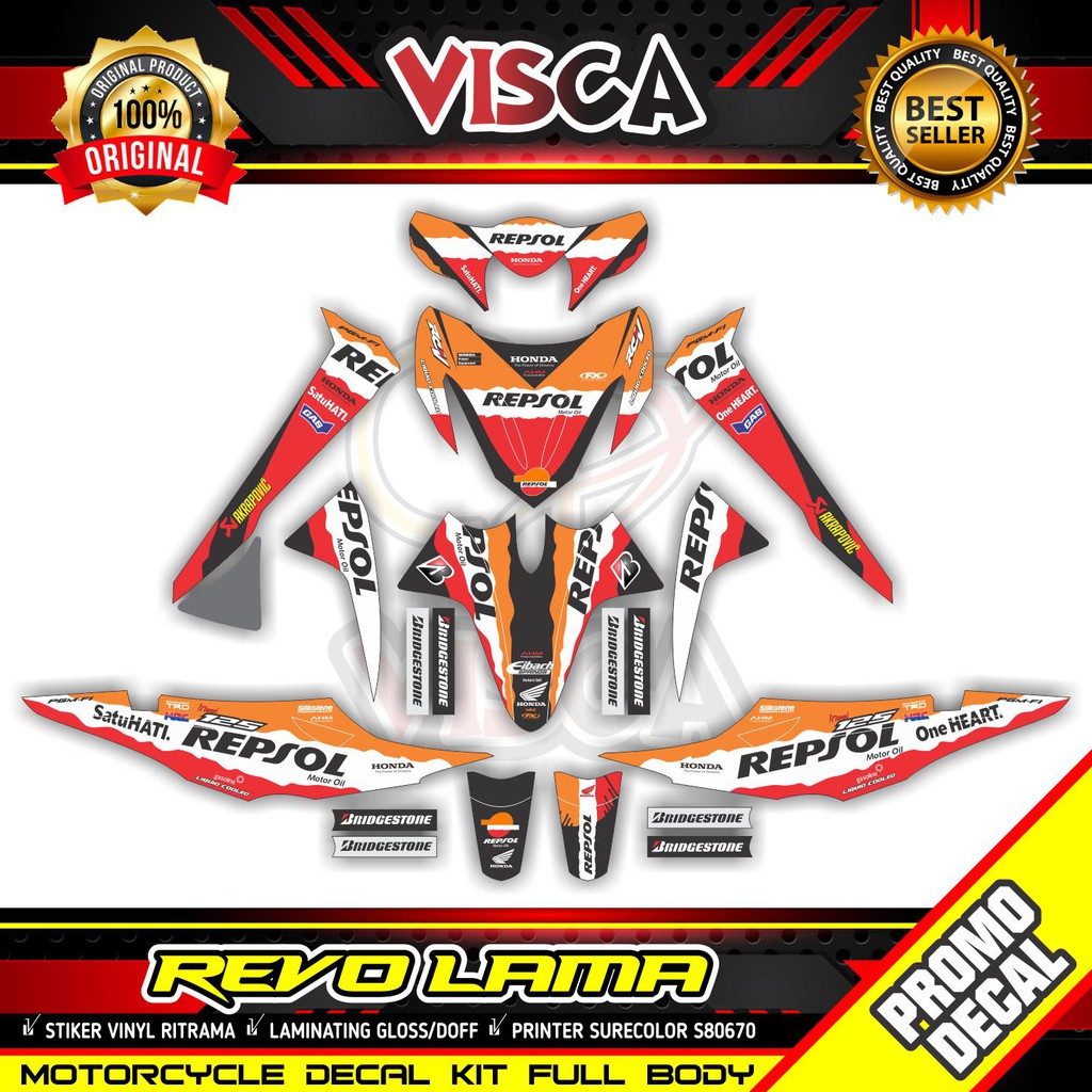Decal Revo 110 Lama Stiker Revo 110 Old Dekal Revo Lama 110 Repsol