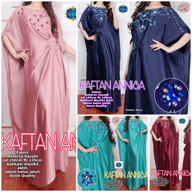 Kaftan Annisa baju wanita aplikasi manik manik jahit
.