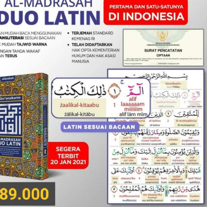 

Hot - Bisa Q91 Al Quran Madrasah Duo Latin Penerbit Al Qosbah Asli Original Ukuran Sedang A5 ,,