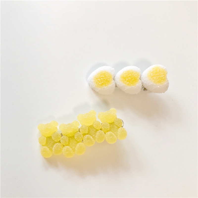 Magic789 2PCs Cute Gummy Bear Candy Hair Clips for Girls Barrettes Bobby Pin