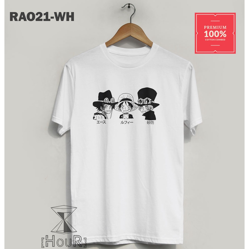 Kaos T-shirt Anime One Piece Ace Luffy sabo All Size Big Size
