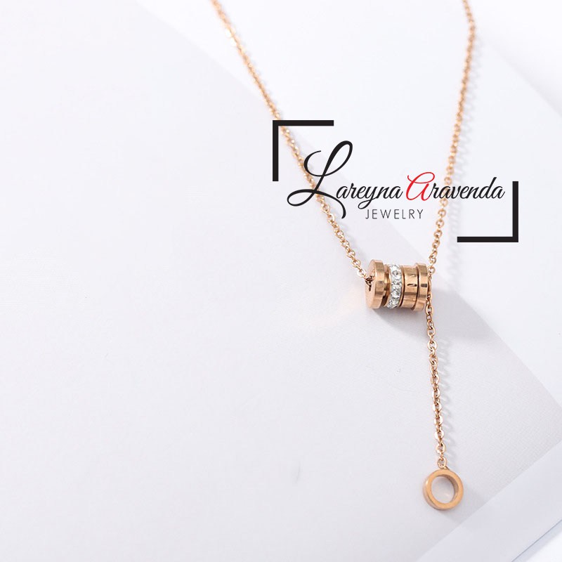 Kalung &amp; Liontin Wanita Titanium Model Crystal Tube KT005