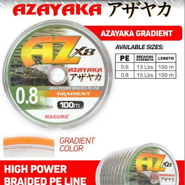 Senar PE Maguro Azayaka Gradient X8 PE 0.8
