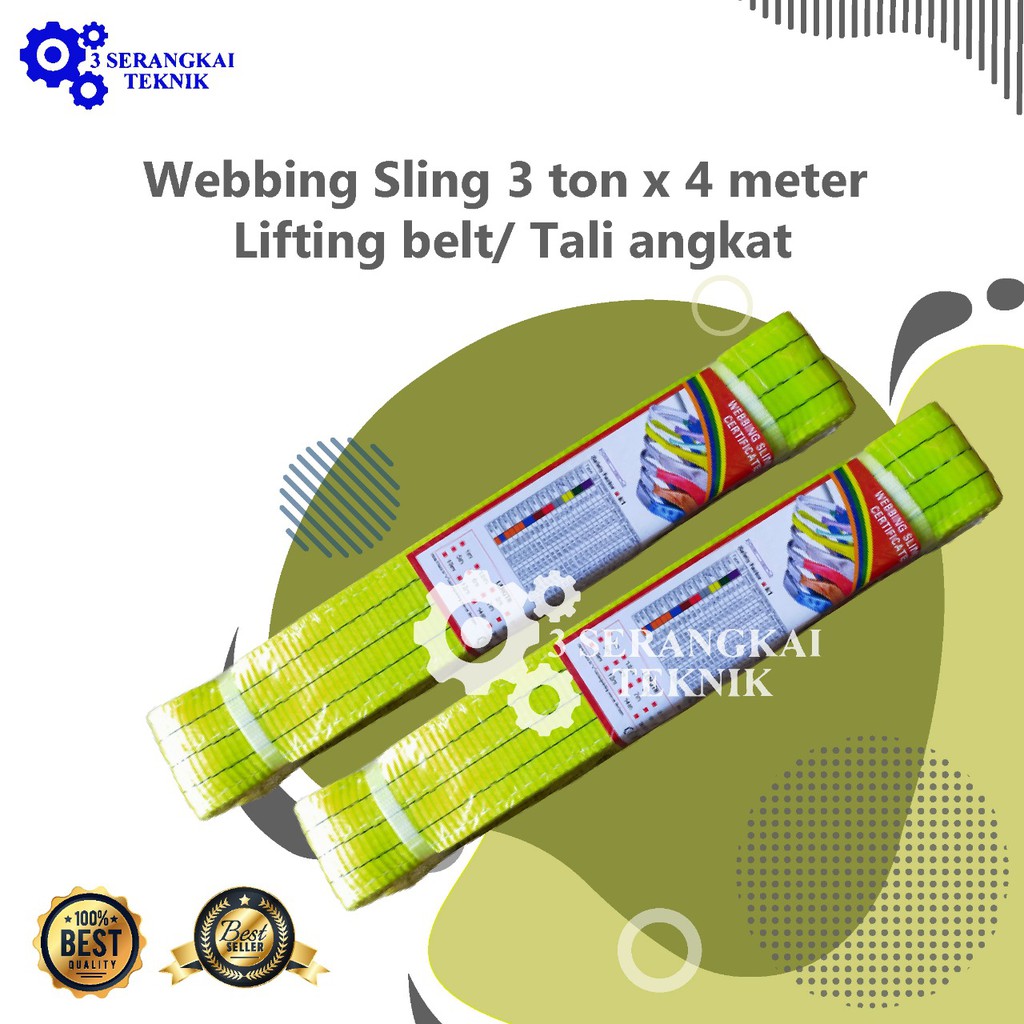 Webbing Sling 3 Ton x 4 Meter / Lifting Belt / Tali Angkat