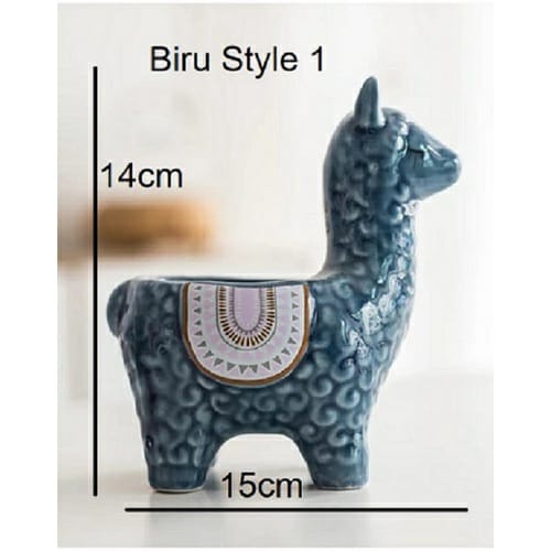 Pot Keramik Hewan Alpaca / Pot Bunga Kecil Keramik Untuk Dekorasi pajangan