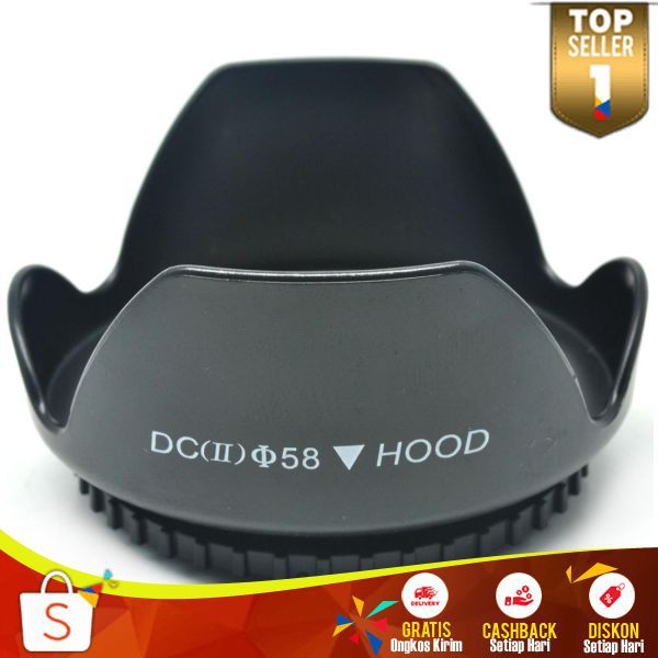 Lens Hood for Cameras 58mm Meningkatkan Kualitas Gambar Tudung Lensa Kamera DSLR Mudah Dipasang