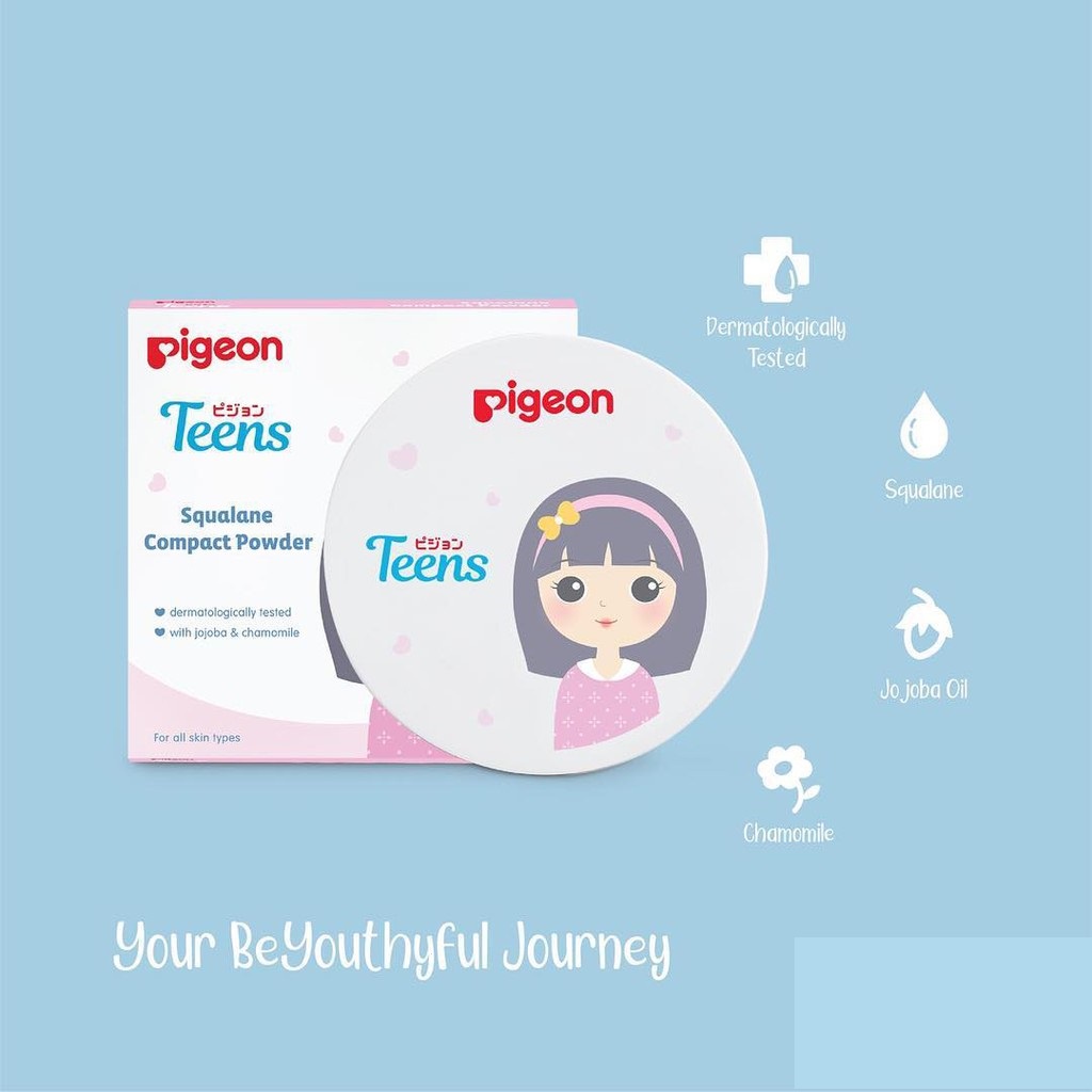 PIGEON TEENS Compact Powder UV Protection - Two Way Cake - Remaja 14g (BPOM) (VH)