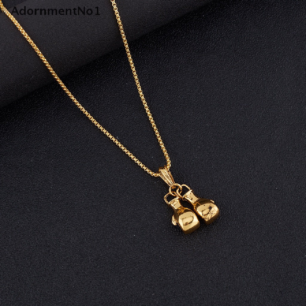 (AdornmentNo1) Kalung Rantai titanium steel Pendan Sarung Tinju fitness Gaya Retro punk