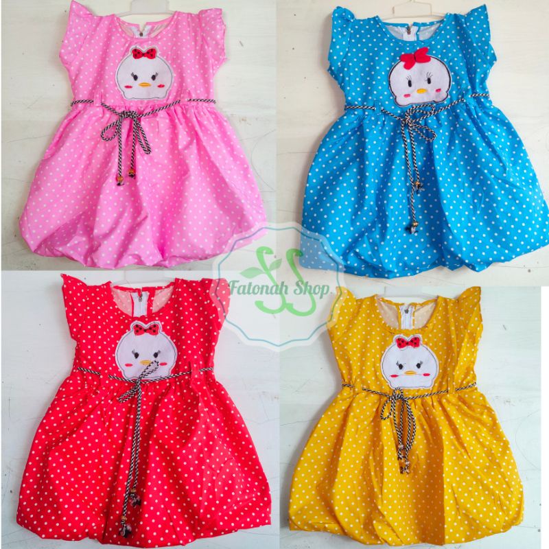 Dress balon anak 1 2 tahun baju anak cewek perempuan ( dress balon dopi )