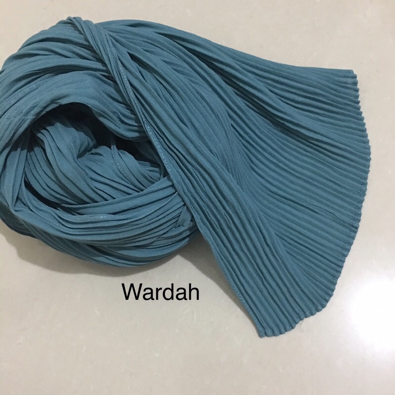 [TANPA GARIS TENGAH] FULL PLISKET PASHMINA pashmina plisket ceruty babydoll pasmina plisket-Wardah