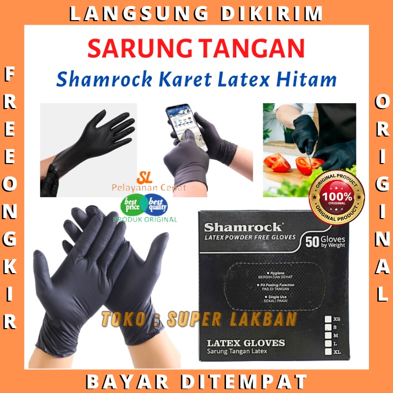 Sarung Tangan Karet Safety Glove Shamrock Latex Lentur Harga Eceran