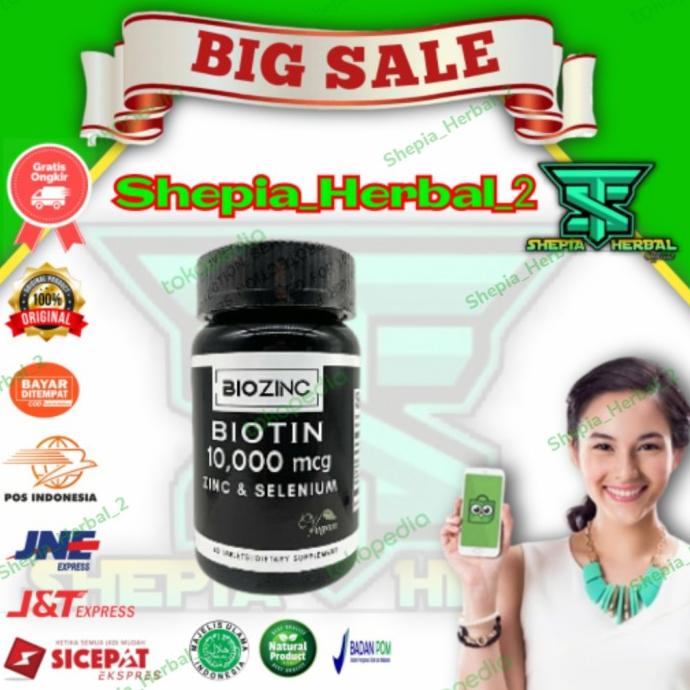 >*>*>*>*] BIOZINC BIOTIN 10.000 Mg Zinc & Selenium Asli Obat Rambut Original Her