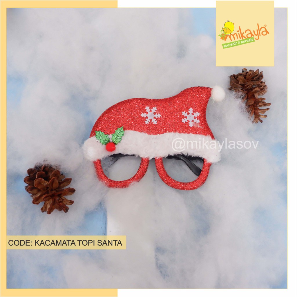 DEKORASI NATAL/ KACAMATA TOPI SANTA NATAL/ AKSESORIS NATAL/ HIASAN NATAL/GROSIR NATAL MURAH