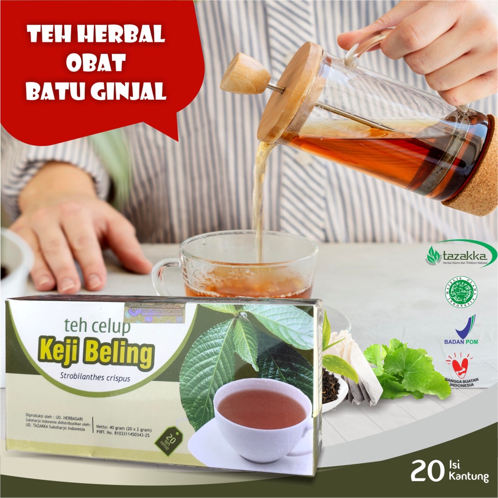 

Teh Celup Daun Keji Beling Isi 20 Kantung | Herbal Tazakka | Original