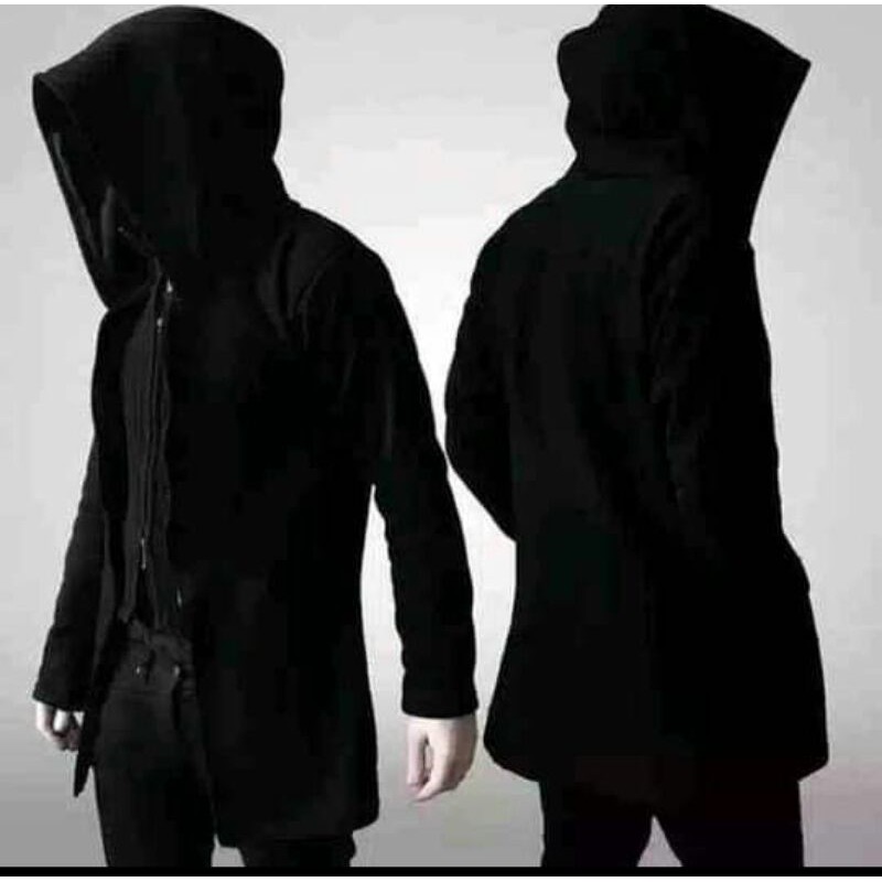 Jaket Pria Jubah Anime Hitam Polos Terbaru