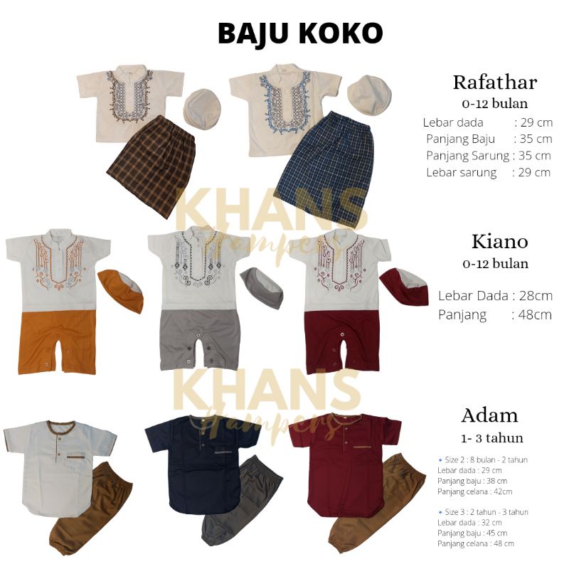 Koko Set - Koko Bayi/ Hampers Bayi/Baju Aqiqah/Gift Set/Babygift Parcel Boy Idul Fitri Ramadan