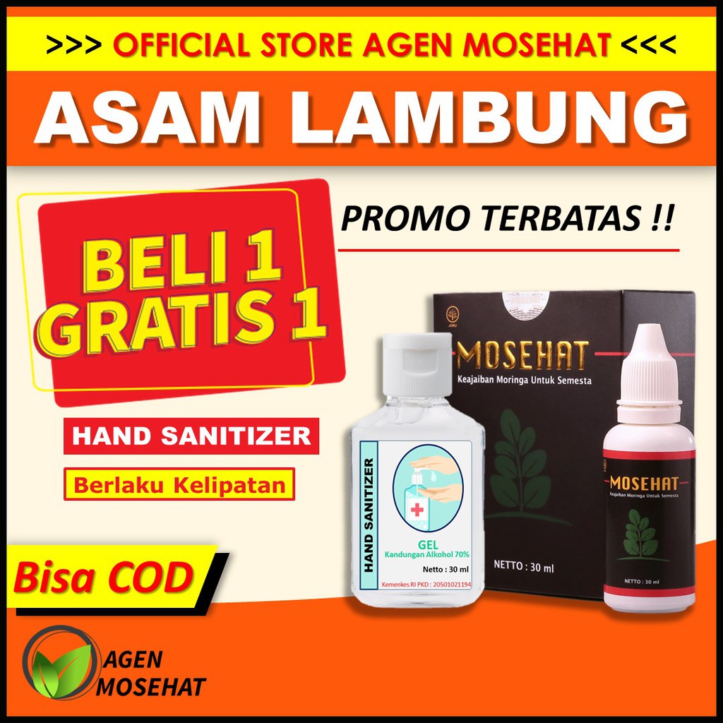 Obat Asam Lambung Ampuh Mosehat Herbal Alami Original Bpom Indonesia