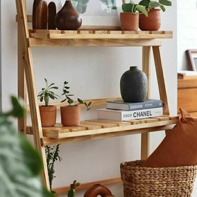 Kode -H Rak Kayu/ Rak Bunga/ Rak Pot Bunga/ Rak Pajangan/ Rak Sepatu - Kode H1 Sonbokshop