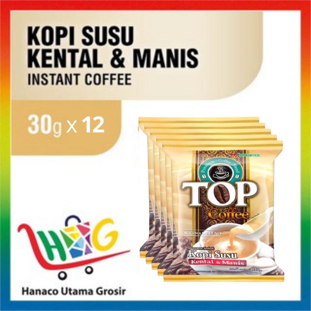 Top Coffee Susu Kental Manis 12 x 22 gram [ 1 PAK ]