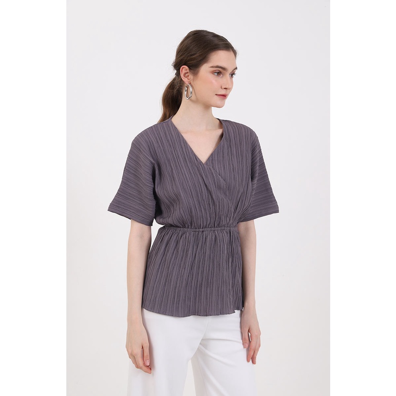 Berrybenka - Atasan Blouse Wanita Sofia Muera Wrapped Tops-3