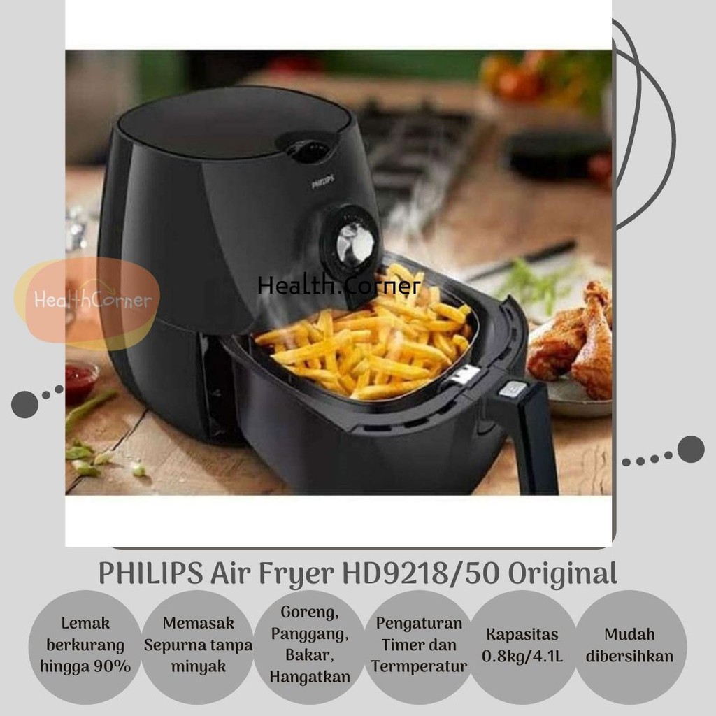 PHILIPS Air Fryer HD9218/50 Original - Penggoreng tanpa Minyak