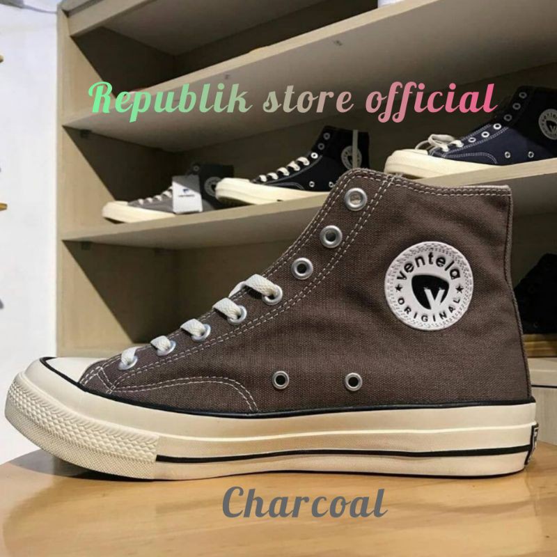 Sepatu Ventela Bts 70s High Charcoal - Sneakers Local Original Produk termurah
