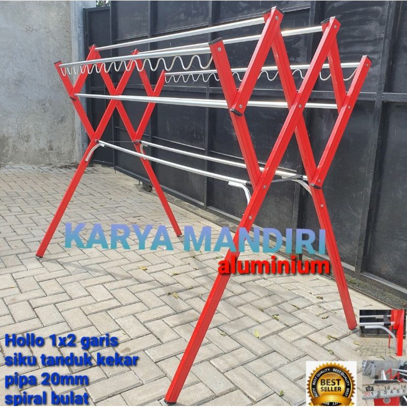 LIVINA - Jemuran Baju / Pakaian / Lipat / Aluminium Warna /180 CM / 1,8 Meter / 1,8 M