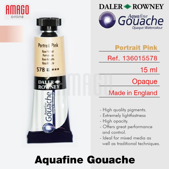 Aquafine Gouache Opaque Watercolour 15 ml - PORTRAIT PINK - 578