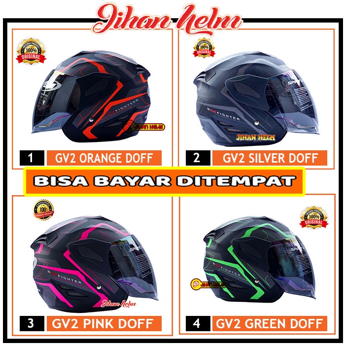 HELM / GM HELM / HELM GM / HELM GM FIGHTER GV2 ORANGE DOFT  ORIGINAL SNI TERMURAH