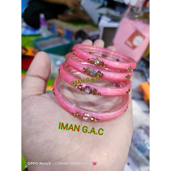 Gelang kaca akrilik anak dan tanggung/gelang india kaca