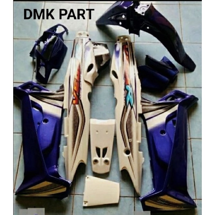 sepaket body full set yamaha vega r lama 2004 paket bodi fullset vega r lama 2000-2004 putih biru